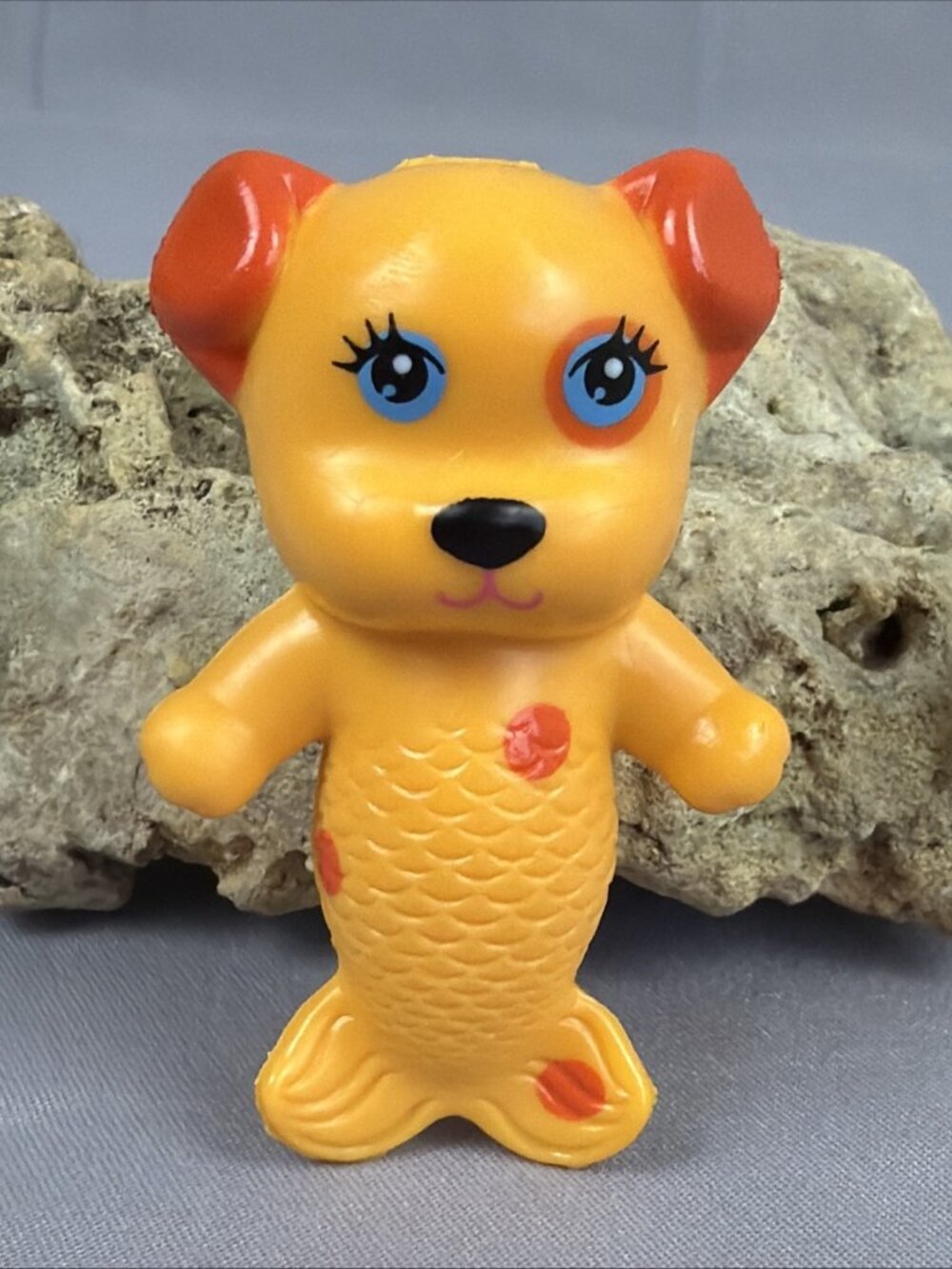 Vintage 1981 Rare Sea Wees Tropigals DUBLOON Dog Mermaid Orange PVC Miniature